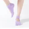 Meias de algodão para yoga para comércio exterior, meias femininas com dedos livres, sem calcanhar, cinco dedos, meias esportivas, fabricantes, atacado
