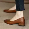Chuyuji 2026 Primavera Novos Sapatos de Salto Baixo Bico Quadrado Salto Grosso Sapatos Femininos Sapatos Femininos de Salto Único Retrô Francês