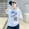 Camiseta de Manga Curta 100% Algodão Puro para Meninos Moda Verão Tie-Dye Manga Meia-Manga Roupa Infantil Tendência Nova Roupa Infantil Top
