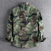 Kaji comercio exterior lavado camuflaje ropa de trabajo americana camisa de manga larga para hombre doble bolsillo transfronterizo casual militar juvenil