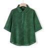 Mãe 2025 Verão Novo Top de Linho de Alta Qualidade Nobre Estilo Retrô Fresco de Verão Respirável Camisa Solta