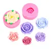 Molde de silicona de flor de gardenia y rosa para velas de yeso de aromaterapia DIY, adornos de resina y decoraciones de pastel de fondant