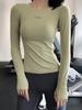 Ropa Deportiva de Otoño e Invierno para Mujer, Camisetas Ajustadas de Manga Larga de Secado Rápido para Yoga, Camisetas de Entrenamiento para Correr, Ropa de Fitness que Absorbe la Humedad y Elimina el Sudor