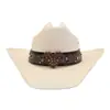 Sombrero de Paja Vaquero Occidental para Hombres y Mujeres de Primavera y Verano Sombrero de Pescador Estilo Occidental Sombrero de Sol para Viajes Sombrero de Ala