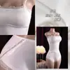 Verano Suave y Muy Elástico Blanco Encaje Puro Sexy Conjunto de Shorts con Tirantes Talla Europea