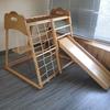 Rack de Escalada Infantil para Interior Haya Hogar Escalera de Bebé Columpio de Madera Tobogán Parque Infantil Pequeño Set Individual