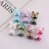 Colgante de Conejo Lindo de Dibujos Animados con Gradiente Chapado en Color Acrílico para Cadena de Teléfono Hecha a Mano DIY Bolsos Accesorios con Cuentas