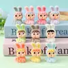 Conejo llorando bebé flocado decoraciones diy llavero de resina colgante adorable muñeco de moda juguete adornos de regalo