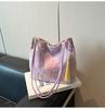 Bolso bandolera de estilo chino nuevo para mujer 2025 Nuevo bolso de hombro de moda casual moderno Bolso de tela Bolso de cubo popular