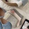 Calcetines de Corea del Sur para Mujer Ins Gris Azul Delgados de Malla de Color Contrastante Calcetines Apilados para Mujer Sin Costuras Algodón Puro Calcetines de Verano