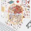 Jogo de Livro 3D Grande Formato Estilo Livro Vermelho Onde Eu Inverti o Roteiro para um Cenário de Casamento por Substituição, Adesivos Criativos DIY de Micro-Cenário para Alívio do Estresse