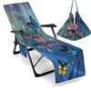 Funda para silla de playa transfronteriza funda para silla de playa de microfibra serie de mariposas con impresión digital 3D