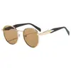 Nuevas Gafas de Sol Ovaladas Estilo Europeo Americano Protección Solar Protector Solar Unisex Gafas de Moda Lentes Fotocromáticas Estilo Old Money Metal