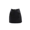 Falda corta de cuero PU a la moda y elegante para mujer de talla grande, nueva colección primavera/otoño 2026, falda corta de línea A que estiliza y se ajusta a la figura