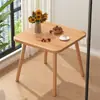 Mesa Cuadrada Pequeña de Madera Mesa Cuadrada Sencilla para el Hogar Mesa Auxiliar para Sofá Mesa de Noche Moderna Casa de Alquiler Balcón Mesa de Centro Pequeña