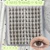 Pestañas Yingmeijia Chica Mariposa Marrón Gran Capacidad Gruesas Postizas Cola del Ojo Segmentadas Exageradas Extensión Natural Artificial