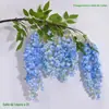 Abélia Artificial Glicínia Gigante Ramo Longo Cordão Flor de Videira Pendurada de Seda Falsa para Fotografia e Decoração de Casamento