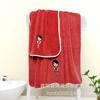 Toalla de Baño de Vellón Coral Bordada de Personitas al por Mayor, Toalla de Regalo Absorbente Engrosada, Top de Tubo Usable, Set para Pareja Adulta