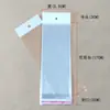 Saco plástico para cartão de filme perolado OPP branco 5,5*23cm camada dupla 5 seda transparente com furo para pendurar 100