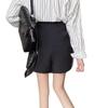 Calças Culotte Irregulares Plus Size para Mulheres Verão Novo Estilo Casual Cobrindo a Barriga Shorts Cintura Alta Emagrecedores Preto Linha A Largas