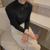 Camisa Básica Meia Gola Macia e Amiga da Pele para Mulheres 2025 Outono Alta Elasticidade Manga Longa Roupa Íntima de Namorada Camiseta