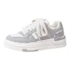 Nuevas Zapatillas Estilo Espiga de Trigo Delgadas, Zapatos Blancos de Punta Redonda, Zapatos de Cordones de Suela Gruesa Individuales, Nuevos Zapatos Casuales de Primavera y Otoño