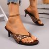Chinelos de Novo Estilo para Mulheres Verão 2025, Chinelos de Dedo, Saltos Agulha, Pés Não Cansados, Saltos Altos para Filha