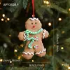 Nuevo Colgante de Hombre de Jengibre de Arcilla Blanda Colgante para Árbol de Navidad Lindo Hombre de Jengibre Decoración Navideña Colgante Retro Pintado a Mano