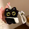 Gato Negro de Ojos Grandes Chirriante Peluche Colgante Llavero de Pareja Bolso Ropa Joker Muñeco Accesorios Mayoreo