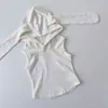2026 Novo Estilo de Verão para Meninas Estilo Coreano Cor Lisa Fofo Top Colete com Orelhas de Coelho Saia com Babados em Formato de Coração