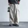 Calça Casual Casual de Algodão Puro Versátil Solta Tendência Retro Estilo Americano para Homens, Nova Calça Longa de Perna Larga com Rebite Scimitar de Outono