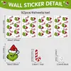 Adesivos de parede transfronteiriços, adesivos de parede de Natal, adesivos de emoji, adesivos de boneco de neve fofo de desenho animado em PVC, ímãs de geladeira, adesivos de janela, adesivos de copo