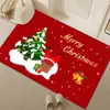Alfombra de Piso de Terciopelo de Cristal con Ambiente Navideño Transfronterizo para Entrada, Resistente a Manchas y al Desgaste, Felpudo Antideslizante para Puerta de Entrada del Hogar