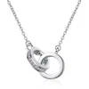 Japón y Corea del Sur venta caliente moissanita cadena clavicular fábrica directa trémolo con collar para mujer pequeño fresco completo diamante joyería simple