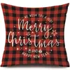 Funda de Almohada Navideña Amazon Transfronteriza Funda de Almohada Navideña a Cuadros para Sala de Estar Funda de Cojín para Sofá de Coche Funda de Almohada