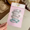 Pinza de Pelo para Niñas Nueva de Cuadros Florales Forma de Gota de Agua Pinza Básica Versátil Pinza para el Flequillo Estilo Fresco Pinza Lateral