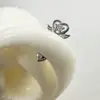 Varinha de Fada com Asa em Forma de Coração Stud para Cartilagem da Orelha Liga de Cobre Titânio Cravejada com Diamante Aço Titânio Joia para Piercing com Parafuso de Aço Titânio