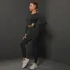 Conjunto Europeu e Americano de Yoga Sem Costura Pêssego Justo Conjunto de Roupa de Yoga Esporte Corrida Fitness Duas Peças Feminino