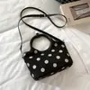 Bolso de Mano Vintage de Ante con Lunares 2026 para Mujer, Bolso Tote con Anillo Redondo, Bolso de Hombro y Cruzado Versátil