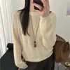 Suéter de Cuello Redondo con Lentejuelas Retorcidas para Mujer 2026 Otoño Invierno Nuevo Estilo Holgado Perezoso Suave Pegajoso Manga Larga Top de Punto