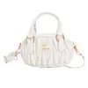 Bolsa de Bolos Portátil Linda Estilo Coreano Modelo Nuevo 2026 Bolso Plegado con Textura Simple Bolso de Hombro Cruzado de Moda