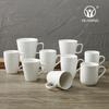 Taza de cerámica con logotipo personalizado, taza de agua creativa sencilla con asa, taza blanca pura europea