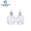 Nuevo en stock 20ml paquete de esencia oblada transparente material fondo grueso gotero de vidrio botella de aceite de esencia sub-embotellado de emulsión