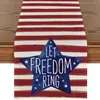 Venda Quente Transfronteiriça Corredor de Mesa Dia da Independência dos EUA Decoração de Mesa de Cozinha Doméstica Bandeira Americana Patriótica Toalha de Mesa para Jantar Festa de Feriado
