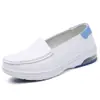 Zapatos de Enfermera de Cuero Genuino para Mujer, Nuevos de Primavera y Verano, Planos, Transpirables, No Cansan los Pies, Zapatos de Trabajo para Hospital, Zapatos de Cuña Suaves con Amortiguación de Aire