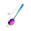 Cuchara Redonda de Acero Inoxidable Buyer Star para Uso Doméstico, Estilo Chino para Comer y Cuchara para Sopa, Vajilla, Cuchara para Sopa Colorida con Recubrimiento de Titanio