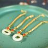 Pulsera Yuexin de plata esterlina S925 con jade Hetian para mujer, anillo de jade, hebilla de la paz, temperamento elegante, joyería al por mayor de fábrica