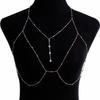 Cadena de Seducción Ropa Interior Sexy Noche Dorada * Cadena Corporal Colgante de Diamante Flash Borla Collar Puramente Sexy