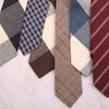 Corbata de Algodón Poliéster para Hombre Otoño e Invierno Color Curry Rayas Cuadros 7cm Casual Británico Vintage Corbata Rojo Café
