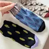 Meias Curtas Finas Respiráveis em Blocos de Cor Estilo Japonês Cor Ins Design de Nicho, Meias de Designer Modernas, Meias Absorventes de Suor para o Dia a Dia